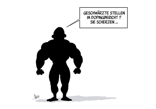 Cartoon: Dopingbericht (medium) by Marcus Gottfried tagged doping,dopingbericht,muskel,sport,wettbewerb,geschwärzt,stellen,witz,scherz,body,bodybuilding,epo,medikamente,anabolika,muskelaufbau,ddr,brd,minister,sportminister,doping,dopingbericht,muskel,sport,wettbewerb,geschwärzt,stellen,witz,scherz,body,bodybuilding,epo,medikamente,anabolika,muskelaufbau,ddr