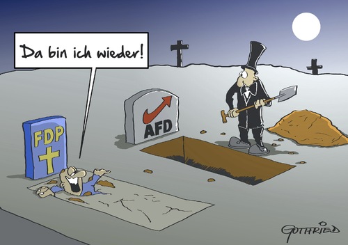 Cartoon: FDP zurück (medium) by Marcus Gottfried tagged fdp,afd,beerdigung,zurück,partei,regierung,streit,lucke,chance,gewinn,marcus,gottfried,cartoon,karikatur,fdp,afd,beerdigung,zurück,partei,regierung,streit,lucke,chance,gewinn,marcus,gottfried,cartoon,karikatur