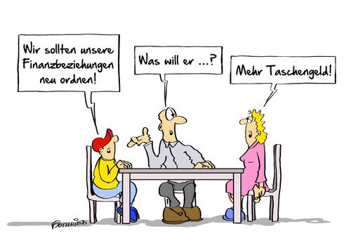 Cartoon: Finanzbeziehungen (medium) by Marcus Gottfried tagged bund,länder,finanzen,finanzausgleich,ordnung,ordnen,kind,vater,mutter,eltern,taschengeld,familienrat,beraten,wunsch,geld,ausgeben,unterstützung,spitzengespräch,freude,marcus,gottfried,cartoon,karikatur,bund,länder,finanzen,finanzausgleich,ordnung,ordnen,kind,vater,mutter,eltern,taschengeld,familienrat,beraten,wunsch,geld,ausgeben,unterstützung,spitzengespräch,freude,marcus,gottfried,cartoon,karikatur