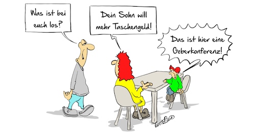 Cartoon: Geberkonferenz (medium) by Marcus Gottfried tagged geben,unterstützen,geld,euro,geberkonferenz,konferenz,regierung,ngo,syrien,hilfe,aufbau,eltern,mutter,vater,taschengeld,interpretation,marcus,gottfried,cartoon,karikatur,geben,unterstützen,geld,euro,geberkonferenz,konferenz,regierung,ngo,syrien,hilfe,aufbau,eltern,mutter,vater,taschengeld,interpretation,marcus,gottfried,cartoon,karikatur