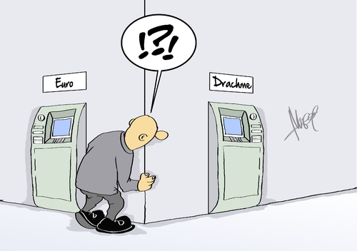 Cartoon: Geldautomat (medium) by Marcus Gottfried tagged geld,geldautomat,bankautomat,währung,drachme,griechenland,euro,währungsunion,rettungsschirm,bargeld,bank,geldhaus,auszahlung,mark,deutschland,europäische,union,marcus,gottfried,cartoon,karikatur,geld,geldautomat,bankautomat,währung,drachme,griechenland,euro,währungsunion,rettungsschirm,bargeld,bank,geldhaus,auszahlung,mark,deutschland,europäische,union,marcus,gottfried,cartoon,karikatur