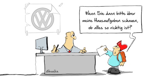 Cartoon: Hausaufgaben (medium) by Marcus Gottfried tagged volkswagen,regierungserklärung,niedersachsen,korrektur,lesen,korrigieren,ministerpräsident,abhängigkeit,schule,hausaufgaben,schularbeiten,nachsitzen,nachschauen,schulkind,kind,schüler,freude,marcus,gottfried,cartoon,karikatur,volkswagen,regierungserklärung,niedersachsen,korrektur,lesen,korrigieren,ministerpräsident,abhängigkeit,schule,hausaufgaben,schularbeiten,nachsitzen,nachschauen,schulkind,kind,schüler,freude,marcus,gottfried,cartoon,karikatur