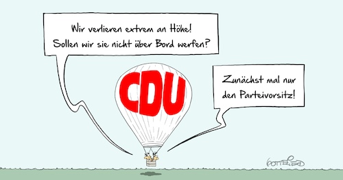 Cartoon: Höhe (medium) by Marcus Gottfried tagged hessen,wahl,cdu,merkel,partei,parteivorsitz,verzicht,regierung,kanzlerin,ballon,luftfahrt,marcus,gottfried,hessen,wahl,cdu,merkel,partei,parteivorsitz,verzicht,regierung,kanzlerin,ballon,luftfahrt,marcus,gottfried