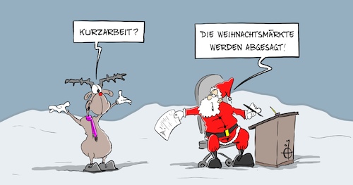 Cartoon: Kurzarbeit (medium) by Marcus Gottfried tagged weihnachten,xmas,weihnachtsmarkt,absage,covid,corona,feier,kurzarbeit,arbeitslos,rudolph,nikolaus,weihnachtsmann,advent,kurzarbeitergeld,weihnachten,xmas,weihnachtsmarkt,absage,covid,corona,feier,kurzarbeit,arbeitslos,rudolph,nikolaus,weihnachtsmann,advent,kurzarbeitergeld