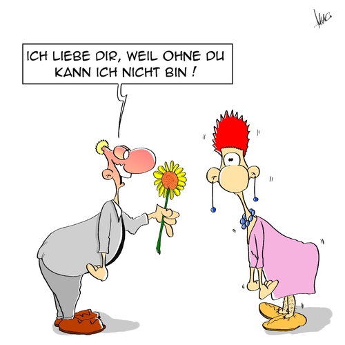 Cartoon: Liebeserklärung (medium) by Marcus Gottfried tagged liebe,liebeserklärung,blume,deutsch,frau,mann,paar,sprache,aussprache,schüchtern,erschrocken,grammatik,satz,wort,satzbau,liebe,liebeserklärung,blume,deutsch,frau,mann,paar,sprache,aussprache,schüchtern,erschrocken,grammatik,satz,wort,satzbau