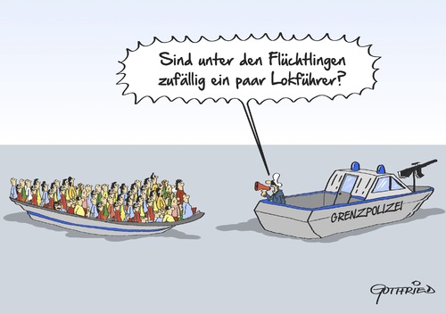 Cartoon: Lokführer an Bord (medium) by Marcus Gottfried tagged lokführer,meer,flüchtlinge,lampedusa,streik,gdl,ersatz,alternative,arbeitsmarkt,chance,marcus,gottfried,cartoon,karikatur,lokführer,meer,flüchtlinge,lampedusa,streik,gdl,ersatz,alternative,arbeitsmarkt,chance,marcus,gottfried,cartoon,karikatur