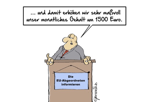 Cartoon: maßvolle erhöhung (medium) by Marcus Gottfried tagged eu,parlament,diäten,diätenerhöhung,abgeordneter,politiker,selbstbedienung,geld,einkommen,besoldung,freude,eu,parlament,diäten,diätenerhöhung,abgeordneter,politiker,selbstbedienung,geld,einkommen,besoldung,freude