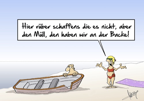 Cartoon: Müll am Strand (medium) by Marcus Gottfried tagged müll,strand,boot,urlaub,sonne,meer,ehepaar,frau,mann,ferien,ferienparadies,reise,flüchtling,afrika,lampedusa,schaffen,ertrinken,backe,armut,reichtum,marcus,gottfried,cartoon,karikatur,müll,strand,boot,urlaub,sonne,meer,ehepaar,frau,mann,ferien,ferienparadies,reise,flüchtling,afrika,lampedusa,schaffen,ertrinken,backe,armut,reichtum,marcus,gottfried,cartoon,karikatur