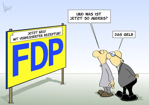 Cartoon: neue FDP (medium) by Marcus Gottfried tagged fdp,neu,anders,neuwahl,spitze,führung,veränderung,gelb,lindner,rössner,landtag,landtagswahl,fdp,neu,anders,neuwahl,spitze,führung,veränderung,gelb,lindner,rössner,landtag,landtagswahl,krise