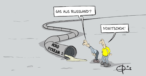 Cartoon: Nowitschok (medium) by Marcus Gottfried tagged nowitschok,gas,nordstream,zwei,pipeline,russland,europa,gasantrieb,vergiftung,putin,nawalny,nowitschok,gas,nordstream,zwei,pipeline,russland,europa,gasantrieb,vergiftung,putin,nawalny