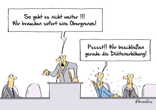 Cartoon: Obergrenze (medium) by Marcus Gottfried tagged obergrenze,flüchtlinge,widerstand,zugereiste,flucht,asyl,regierung,merkel,afd,sofort,geld,missverständnis,diäten,diätenerhöhung,einkommen,freunde,marcus,gottfried,cartoon,karikatur,obergrenze,flüchtlinge,widerstand,zugereiste,flucht,asyl,regierung,merkel,afd,sofort,geld,missverständnis,diäten,diätenerhöhung,einkommen,freunde,marcus,gottfried,cartoon,karikatur