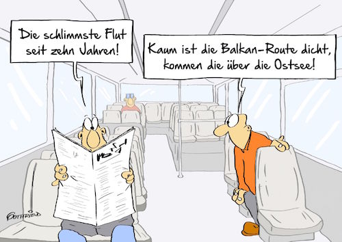 Cartoon: Ostseeflut (medium) by Marcus Gottfried tagged ostsee,flut,sturmflut,überschwemmung,sprachgebrauch,wertigkeit,sprache,flüchtlinge,flucht,bewertung,sinn,balkan,route,migranten,bus,linienbus,zeitung,entspannung,marcus,gottfried,cartoon,karikatur,ostsee,flut,sturmflut,überschwemmung,sprachgebrauch,wertigkeit,sprache,flüchtlinge,flucht,bewertung,sinn,balkan,route,migranten,bus,linienbus,zeitung,entspannung,marcus,gottfried,cartoon,karikatur