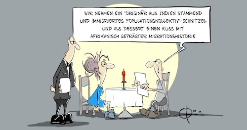 Cartoon: Politisch korrekt (medium) by Marcus Gottfried tagged politisch,korrekt,zigeuner,sinti,roma,aussprache,sprache,rede,essen,randgruppen,veränderung,politisch,korrekt,zigeuner,sinti,roma,aussprache,sprache,rede,essen,randgruppen,veränderung