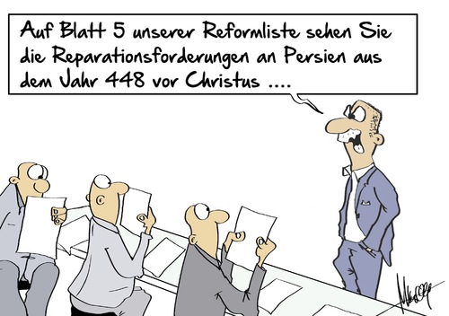 Cartoon: Reparationsforderungen (medium) by Marcus Gottfried tagged griechenland,schulden,schauldenabbau,grexit,eu,europa,reformen,reformliste,reformpapier,reparation,reparationszahlung,krieg,deutschland,möglichkeit,alter,aufgelaufen,zahlungen,geldquelle,anspruch,marcus,gottfried,cartoon,karikatur,griechenland,schulden,schauldenabbau,grexit,eu,europa,reformen,reformliste,reformpapier,reparation,reparationszahlung,krieg,deutschland,möglichkeit,alter,aufgelaufen,zahlungen,geldquelle,anspruch,marcus,gottfried,cartoon,karikatur