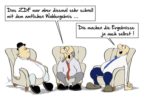 Cartoon: schnelles ZFD (medium) by Marcus Gottfried tagged wahl,sachsen,landtagswahl,betrug,ergebnis,verfälschen,statistik,schönen,tv,fernsehen,amtlich,marcus,gottfried,cartoon,karikatur,wahl,sachsen,landtagswahl,betrug,ergebnis,verfälschen,statistik,schönen,tv,fernsehen,amtlich,marcus,gottfried,cartoon,karikatur