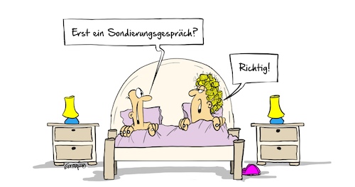 Cartoon: Sondierungsgespräch (medium) by Marcus Gottfried tagged sondierungsgespräch,koalition,fdp,spd,cdu,grüne,ehe,ehebett,zusammen,teilen,koalieren,marcus,gottfried,cartoon,karikatur,sondierungsgespräch,koalition,fdp,spd,cdu,grüne,ehe,ehebett,zusammen,teilen,koalieren,marcus,gottfried,cartoon,karikatur