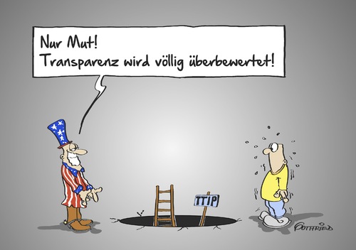 Cartoon: Überbewertet (medium) by Marcus Gottfried tagged dunkelheit,dunkel,ttip,abkommen,europa,usa,handelsabkommen,obama,merkel,deutschland,chlorhühnchen,treppe,leiter,loch,finsternis,unbekannt,mut,freude,marcus,gottfried,cartoon,karikatur,dunkelheit,dunkel,ttip,abkommen,europa,usa,handelsabkommen,obama,merkel,deutschland,chlorhühnchen,treppe,leiter,loch,finsternis,unbekannt,mut,freude,marcus,gottfried,cartoon,karikatur