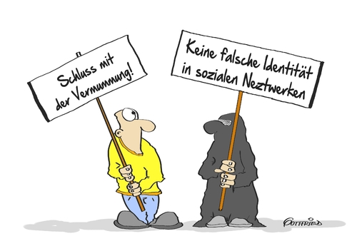 Cartoon: Vermummung (medium) by Marcus Gottfried tagged internet,soziale,medien,netzwerk,facebook,twitter,google,anonym,verschleierung,burka,verkleidung,vermummung,erkennen,fremd,freund,marcus,gottfried,cartoon,karikatur,internet,soziale,medien,netzwerk,facebook,twitter,google,anonym,verschleierung,burka,verkleidung,vermummung,erkennen,fremd,freund,marcus,gottfried,cartoon,karikatur