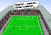 Cartoon: Coming Out (small) by Marcus Gottfried tagged hitzlsperger,fussball,nationalelf,sport,homosexualität,schwul,mann,frau,outing,coming,out,zustimmung,lied,team,stadion,zuschauer,publikum,fan,akzeptanz,ausrichtung,selbstverständlichkeit,normalität,erziehung,gesellschaft