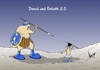 Cartoon: David Goliath (small) by Marcus Gottfried tagged griechenland,wahl,wahlsonntag,syriza,alexis,tsipras,links,regierung,regierungschef,problem,eu,europa,krise,währung,geld,kandidat,säge,absägen,strafe,gemeinsam,protest,korruption,kommunist,davis,goliath,kampf,erpressung,geschichte,wiederholung,freiheit,mar