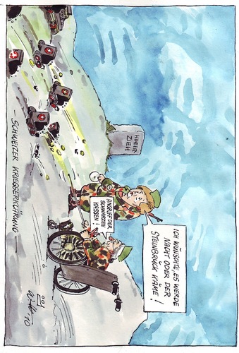 Cartoon: Schweizer Kriegserklärung (medium) by kuefen tagged steuerhinterziehung,schwarzgeld,hehler,schweiz,kriegserklärung,steuerhinterziehung,schwarzgeld,hehler,schweiz,kriegserklärung,angela merkel,angela,merkel