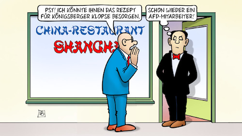 Cartoon: AfD-China-Spionage (medium) by Harm Bengen tagged rezept,königsberger,klopse,china,restaurant,spionage,geheimnisverrat,flüstern,krah,afd,mitarbeiter,harm,bengen,cartoon,karikatur,rezept,königsberger,klopse,china,restaurant,spionage,geheimnisverrat,flüstern,krah,afd,mitarbeiter,harm,bengen,cartoon,karikatur