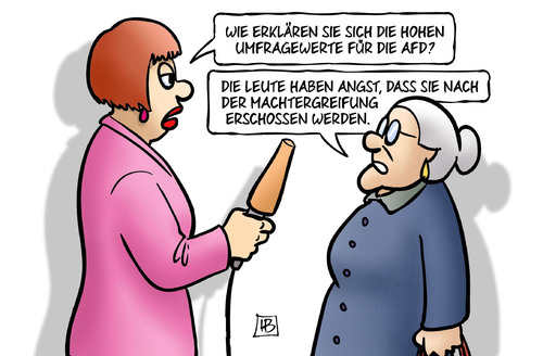 Cartoon: AfD-Werte (medium) by Harm Bengen tagged umfragewerte,afd,rechts,polulismus,wahlen,angst,machtergreifung,nazis,susemil,interview,harm,bengen,cartoon,karikatur,umfragewerte,afd,rechts,polulismus,wahlen,angst,machtergreifung,nazis,susemil,interview,harm,bengen,cartoon,karikatur