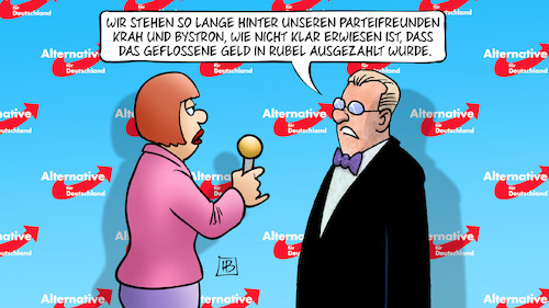 Cartoon: AfD und Rubel (medium) by Harm Bengen tagged afd,parteifreunde,krah,bystron,geld,rubel,bestechung,korruption,voice,of,europe,harm,bengen,cartoon,karikatur,afd,parteifreunde,krah,bystron,geld,rubel,bestechung,korruption,voice,of,europe,harm,bengen,cartoon,karikatur