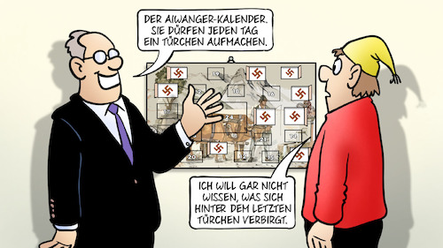 Cartoon: Aiwanger-Kalender (medium) by Harm Bengen tagged advents,kalender,türchen,aufmachen,hakenkreuz,michel,freie,wähler,aiwanger,bayern,rechtsextrem,harm,bengen,cartoon,karikatur,advents,kalender,türchen,aufmachen,hakenkreuz,michel,freie,wähler,aiwanger,bayern,rechtsextrem,harm,bengen,cartoon,karikatur