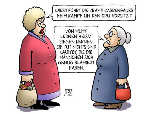 Cartoon: AKK führt (medium) by Harm Bengen tagged kramp,karrenbauer,merz,spahn,kampf,cdu,vorsitz,merkel,mutti,lernen,siegen,männchen,blamiert,susemil,harm,bengen,cartoon,karikatur,kramp,karrenbauer,merz,spahn,kampf,cdu,vorsitz,merkel,mutti,lernen,siegen,männchen,blamiert,susemil,harm,bengen,cartoon,karikatur