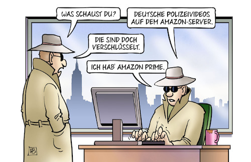 Cartoon: Amazon-Server (medium) by Harm Bengen tagged deutsche,polizeivideos,bodycams,amazon,server,speichermedien,verschluesselt,datenschutz,geheimdienste,prime,harm,bengen,cartoon,karikatur,deutsche,polizeivideos,bodycams,amazon,server,speichermedien,verschluesselt,datenschutz,geheimdienste,prime,harm,bengen,cartoon,karikatur