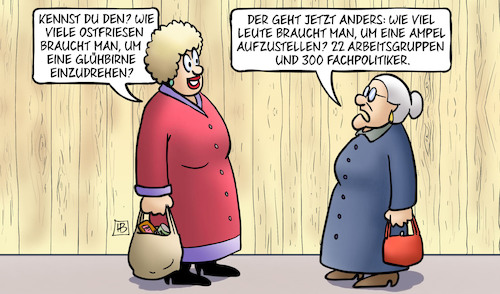 Cartoon: Ampel-Team (medium) by Harm Bengen tagged ostfriesen,witz,glühbirne,aufstellen,susemil,jutta,zaun,arbeitsgruppen,fachpolitiker,aufnahme,koalitionsverhandlungen,ampel,harm,bengen,cartoon,karikatur,ostfriesen,witz,glühbirne,aufstellen,susemil,jutta,zaun,arbeitsgruppen,fachpolitiker,aufnahme,koalitionsverhandlungen,ampel,harm,bengen,cartoon,karikatur