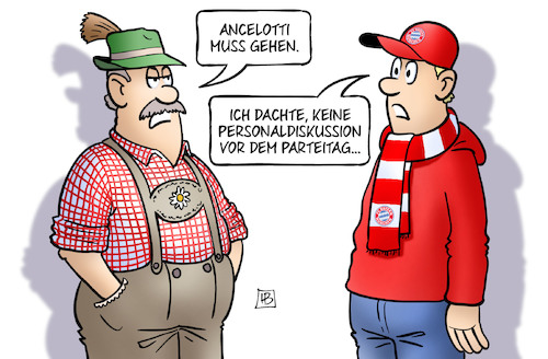 Cartoon: Ancelotti muss gehen (medium) by Harm Bengen tagged ancelotti,trainer,fc,bayern,münchen,fussball,personaldiskussion,parteitag,csu,seehofer,bundestagswahl,harm,bengen,cartoon,karikatur,ancelotti,trainer,fc,bayern,münchen,fussball,personaldiskussion,parteitag,csu,seehofer,bundestagswahl,harm,bengen,cartoon,karikatur