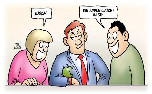 Cartoon: Apple-Watch (medium) by Harm Bengen tagged uhr,apfel,apple,watch,3d,luxus,statussymbol,smartwatch,harm,bengen,cartoon,karikatur,uhr,apfel,apple,watch,3d,luxus,statussymbol,smartwatch,harm,bengen,cartoon,karikatur