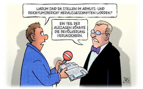 Cartoon: Armutsbericht 2017 (medium) by Harm Bengen tagged armuts,und,reichtumsbericht,herausgeschnitten,aussagen,bevoelkerung,verunsichern,interview,bundesregierung,harm,bengen,cartoon,karikatur,armuts,und,reichtumsbericht,herausgeschnitten,aussagen,bevoelkerung,verunsichern,interview,bundesregierung,harm,bengen,cartoon,karikatur