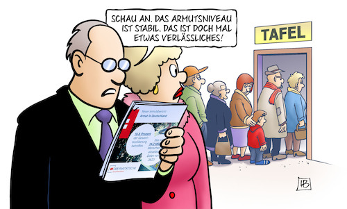 Cartoon: Armutsniveau (medium) by Harm Bengen tagged armutsniveau,stabil,verlässliches,tafel,paritätischer,wohlfahrtsverband,bericht,harm,bengen,cartoon,karikatur,armutsniveau,stabil,verlässliches,tafel,paritätischer,wohlfahrtsverband,bericht,harm,bengen,cartoon,karikatur