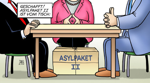 Cartoon: Asylpaket vom Tisch (medium) by Harm Bengen tagged asylpaket,tisch,groko,koalition,kompromiss,abschiebung,ausweisen,bundesregierung,fluechtlingszahlen,reduzieren,obergrenze,familiennachzug,grenze,populismus,fluechtlinge,flucht,asyl,politiker,harm,bengen,cartoon,karikatur,asylpaket,tisch,groko,koalition,kompromiss,abschiebung,ausweisen,bundesregierung,fluechtlingszahlen,reduzieren,obergrenze,familiennachzug,grenze,populismus,fluechtlinge,flucht,asyl,politiker,harm,bengen,cartoon,karikatur