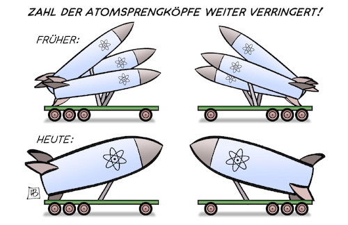 Cartoon: Atomwaffenzahlen (medium) by Harm Bengen tagged atomwaffenzahlen,atomsprengköpfe,raketen,abschussrampen,abrüstung,aufrüstung,sipri,friedensforschungsinstitut,harm,bengen,cartoon,karikatur,atomwaffenzahlen,atomsprengköpfe,raketen,abschussrampen,abrüstung,aufrüstung,sipri,friedensforschungsinstitut,harm,bengen,cartoon,karikatur