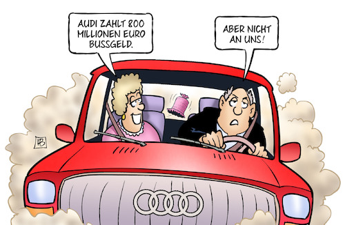 Cartoon: Audi-Bußgeld (medium) by Harm Bengen tagged audi,800,millionen,euro,bußgeld,abgasskandal,kunden,kfz,harm,bengen,cartoon,karikatur,audi,800,millionen,euro,bußgeld,abgasskandal,kunden,kfz,harm,bengen,cartoon,karikatur