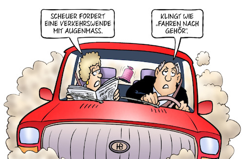 Cartoon: Augenmass (medium) by Harm Bengen tagged scheuer,verkehrsminister,verkehrswende,augenmass,fahren,nach,gehör,kfz,autofahrer,iaa,umwelt,harm,bengen,cartoon,karikatur,scheuer,verkehrsminister,verkehrswende,augenmass,fahren,nach,gehör,kfz,autofahrer,iaa,umwelt,harm,bengen,cartoon,karikatur