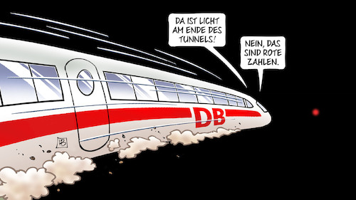 Cartoon: Bahn-Milliardenverlust (medium) by Harm Bengen tagged bahn,milliardenverlust,bilanz,ice,licht,ende,tunnel,schwarz,verlust,rote,zahlen,schulden,harm,bengen,cartoon,karikatur,bahn,milliardenverlust,bilanz,ice,licht,ende,tunnel,schwarz,verlust,rote,zahlen,schulden,harm,bengen,cartoon,karikatur