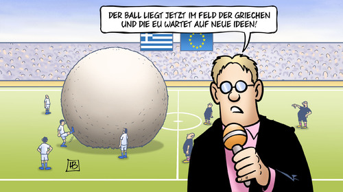 Cartoon: Ballideen (medium) by Harm Bengen tagged ball,feld,spielfeld,fussball,reporter,ideen,oxi,europa,euro,referendum,grexit,troika,institutionen,eu,ezb,iwf,griechenland,pleite,schulden,harm,bengen,cartoon,karikatur,ball,feld,spielfeld,fussball,reporter,ideen,oxi,europa,euro,referendum,grexit,troika,institutionen,eu,ezb,iwf,griechenland,pleite,schulden,harm,bengen,cartoon,karikatur