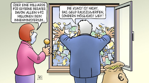 Cartoon: Beratungskosten (medium) by Harm Bengen tagged externe,berater,beratungskosten,innenministerium,seehofer,reporterin,interview,fenster,geld,rauswerfen,harm,bengen,cartoon,karikatur,externe,berater,beratungskosten,innenministerium,seehofer,reporterin,interview,fenster,geld,rauswerfen,harm,bengen,cartoon,karikatur