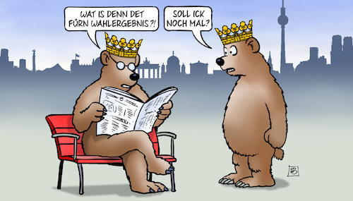 Cartoon: Berlin-Ergebnis (medium) by Harm Bengen tagged bären,wahlergebnis,berlin,wahlen,abgeordnetenhaus,neuwahl,harm,bengen,cartoon,karikatur,bären,wahlergebnis,berlin,wahlen,abgeordnetenhaus,neuwahl,harm,bengen,cartoon,karikatur