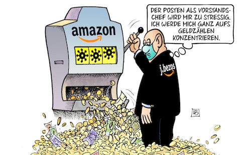 Cartoon: Bezos tritt zurück (medium) by Harm Bengen tagged posten,vorstandschef,stressig,geldzählen,bezos,amazon,spielautomat,geld,gewinn,corona,versandhandel,harm,bengen,cartoon,karikatur,posten,vorstandschef,stressig,geldzählen,bezos,amazon,spielautomat,geld,gewinn,corona,versandhandel,harm,bengen,cartoon,karikatur