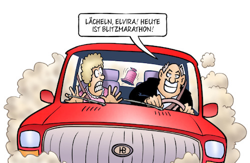 Cartoon: Blitzmarathon 2019 (medium) by Harm Bengen tagged lächeln,blitzmarathon,blitzen,tempo,polizei,kfz,auto,angst,harm,bengen,cartoon,karikatur,lächeln,blitzmarathon,blitzen,tempo,polizei,kfz,auto,angst,harm,bengen,cartoon,karikatur