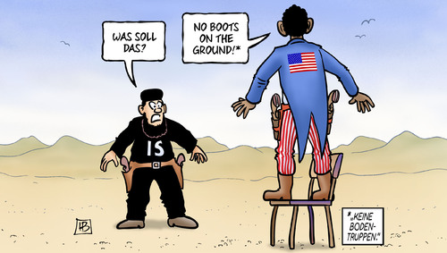 Cartoon: Bodentruppen (medium) by Harm Bengen tagged bodentruppen,boots,ground,stiefel,boden,truppen,is,islamischer,staat,terror,krieg,usa,army,obama,duell,harm,bengen,cartoon,karikatur,bodentruppen,boots,ground,stiefel,boden,truppen,is,islamischer,staat,terror,krieg,usa,army,obama,duell,harm,bengen,cartoon,karikatur