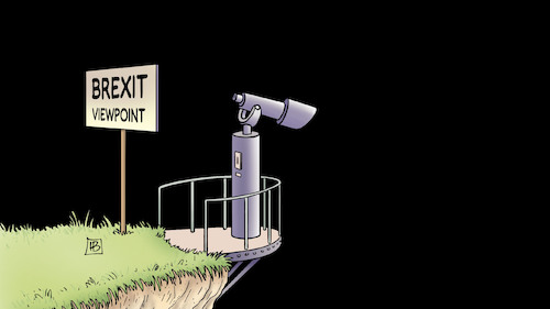 Cartoon: Brexit-Aussicht (medium) by Harm Bengen tagged brexit,aussicht,viewpoint,klippe,cliff,black,fernrohr,uk,gb,harm,bengen,cartoon,karikatur,brexit,aussicht,viewpoint,klippe,cliff,black,fernrohr,uk,gb,harm,bengen,cartoon,karikatur