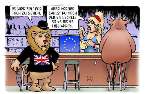 Cartoon: Brexit-Deckel (medium) by Harm Bengen tagged brexit,deckel,kneipe,kosten,europa,stier,loewe,uk,gb,harm,bengen,cartoon,karikatur,brexit,deckel,kneipe,kosten,europa,stier,loewe,uk,gb,harm,bengen,cartoon,karikatur