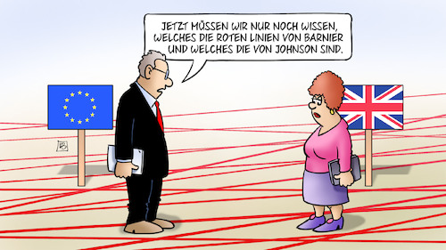 Cartoon: Brexit-Linien (medium) by Harm Bengen tagged brexit,rote,linien,barnier,johnson,eu,austritt,beziehungen,verhandlungen,harm,bengen,cartoon,karikatur,brexit,rote,linien,barnier,johnson,eu,austritt,beziehungen,verhandlungen,harm,bengen,cartoon,karikatur